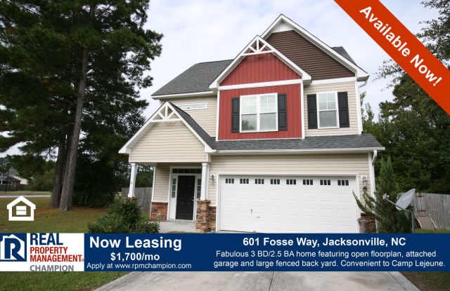 3 BD/2.5 BA Home with Fenced Yard Attached Garage - 601 Fosse Way, Piney Green, NC 28546 3 BD/2.5 BA Home with Fenced Yard Attached Garage - 601 Fosse Way, Piney Green, NC 28546