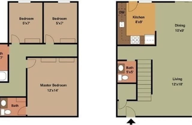 3 Bedroom 2 1/2 Bath Townhome Gallery 1