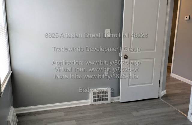 8625 Artesian St is a 3-bedroom brick bungalow for rent in Detroit's Warrendale neighborhood for $1,200/month — Section 8 and Housing Choice Vouchers welcome, minutes from Cody High School in 48228. Gallery 4