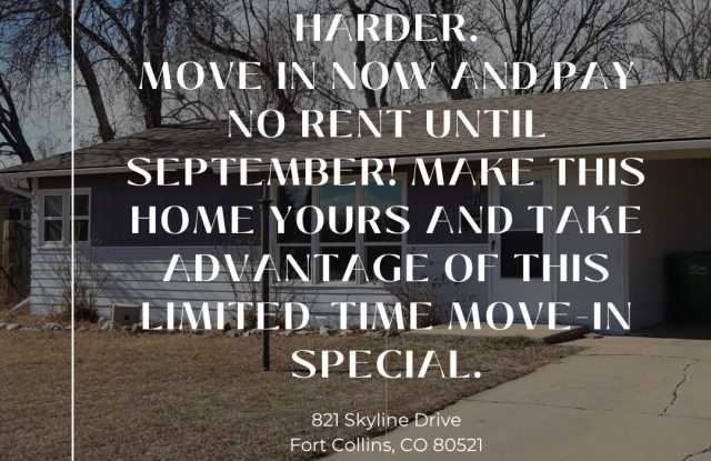Lease Today & Pay No Rent Until September | Convenient Central Fort Collins 3 Bedroom Home Close to CSU photos photos Lease Today & Pay No Rent Until September | Convenient Central Fort Collins 3 Bedroom Home Close to CSU photos photos