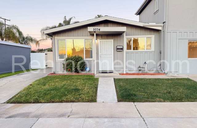 Clairemont, 5034 Baxter, Rmdled Porcelain Tile Floors, Quartz Counters, AC, Lg Fncd Yd. photos photos