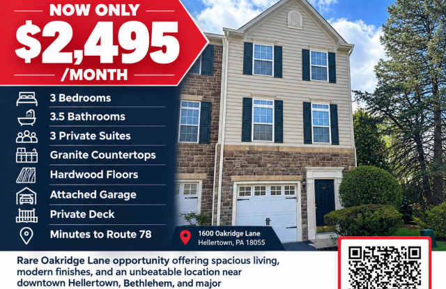 Stylish End-Unit Townhome on Oakridge Lane | $2,495/Month Gallery 1