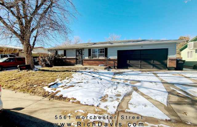 4 bed, 2 bath house with washer/dryer hookups and 2 car garage,  Great location off Chambers and 56th. Gallery 1