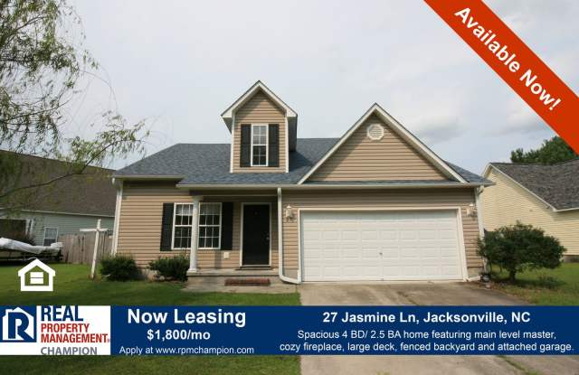 Move-In Ready 4 BD/2.5 BA Near Camp Lejeune w/Fenced Yard and Attached Garage photos photos Move-In Ready 4 BD/2.5 BA Near Camp Lejeune w/Fenced Yard and Attached Garage photos photos