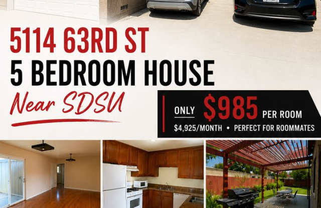 Spacious 5BR Home Just Steps from SDSU – Available August 2026 photos photos