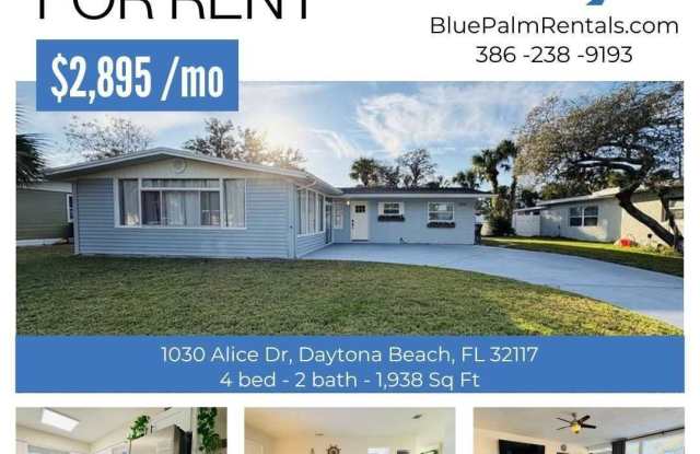 Spacious 4-bedroom 2-bathroom pool home - 1030 Alice Drive, Daytona Beach, FL 32117 Spacious 4-bedroom 2-bathroom pool home - 1030 Alice Drive, Daytona Beach, FL 32117