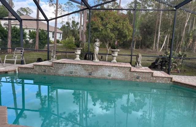 NO HOA – Move-In Ready Tomorrow | 3 bedroom\2 bath Private Heated Pool Home on 1.5 Acres in Oakes Estates FURNISHED SEASONAL or ANNUAL rental ** Golden Gate Estates Oakes Estates ** photos photos