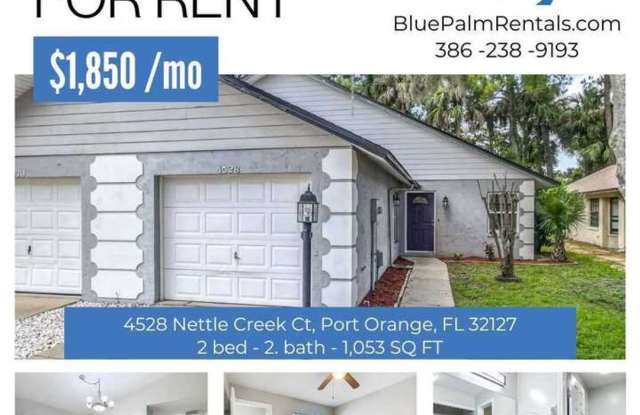 UPDATED 2 Bed, 2 Bath Home with Screened Lanai  Garage! - 4528 Nettle Creek Court, Port Orange, FL 32127