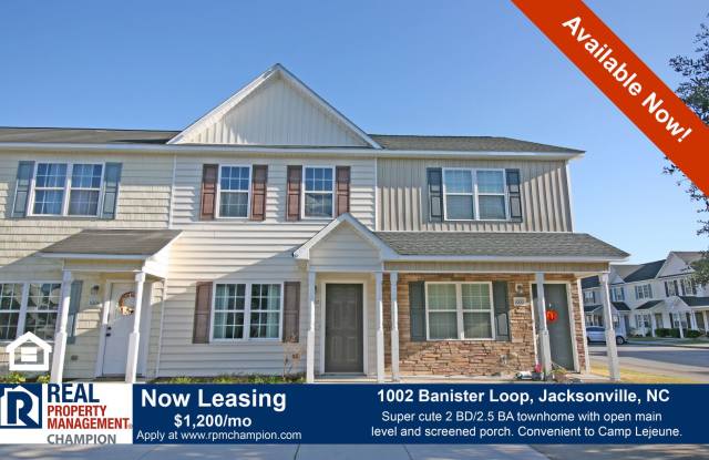 Super cute 2 BD/2.5 BA Townhome with Screened Porch - 1002 Banister Loop, Jacksonville, NC 28546