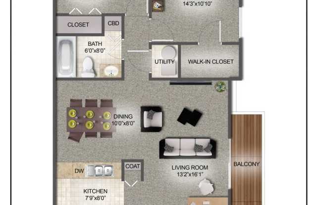 2 bedroom 1 bath, middle floor apartment with private balcony photos photos