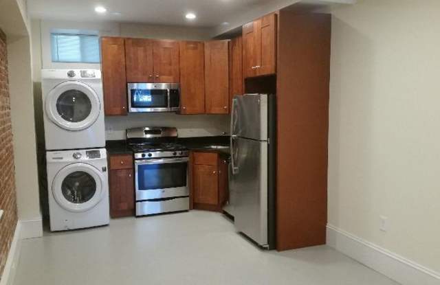 Nicely updated ground level 1 bed with in-unit laundry near the Green Line. photos photos