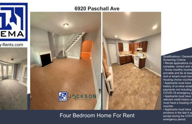 6920 Paschall Ave., 4 bedrooms, 1 bathroom House for $1,700/ Month Gallery 1