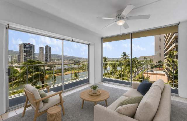 Waikiki 1BR/1BA with Ala Wai Canal & Mountain Views — Wraparound Lanai, Utilities Included photos photos