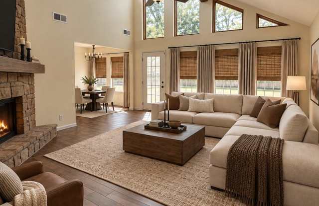 Spacious 3-Bedroom Broken Arrow Home with Vaulted Ceilings & Stone Fireplace Gallery 1