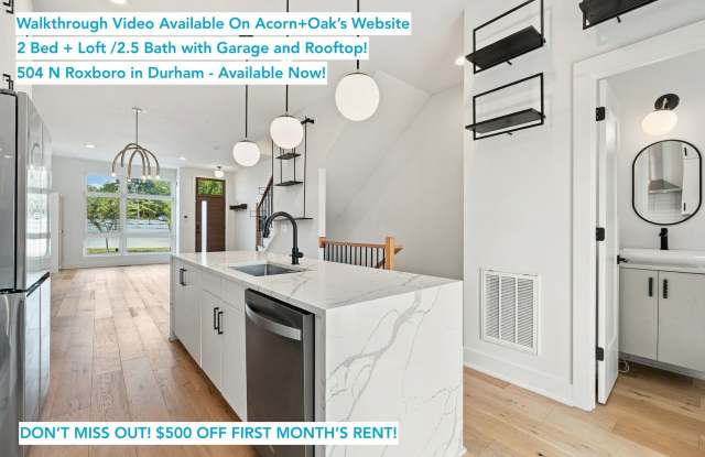 Stunning 2bed + Loft Modern Townhome in the Heart of Downtown Durham - $500 OFF First Month's Rent Gallery 1
