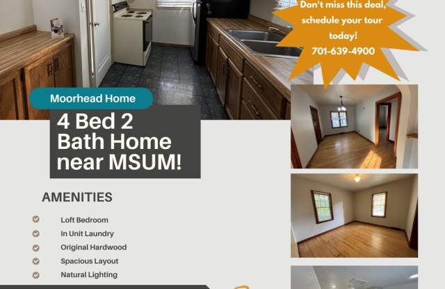 4 Bedroom House Near MSUM! - 1202 4th Avenue South, Moorhead, MN 56560