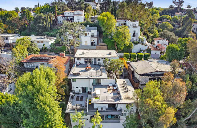 Hollywood Hills, tree lined street, perfect Mid-Century Modern homes photos photos