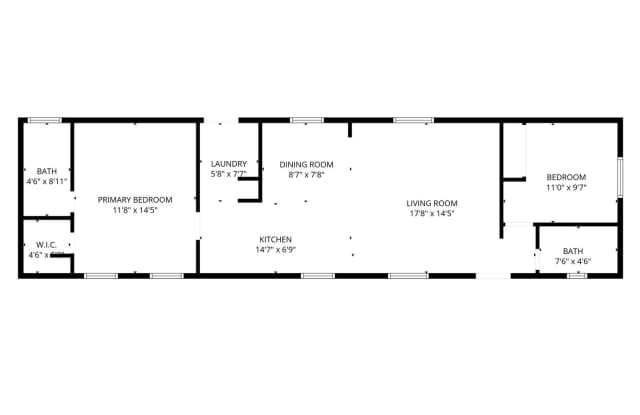 2br 1Ba Home with large Gated Patio Front/Rear yard plus garden area Gallery 4