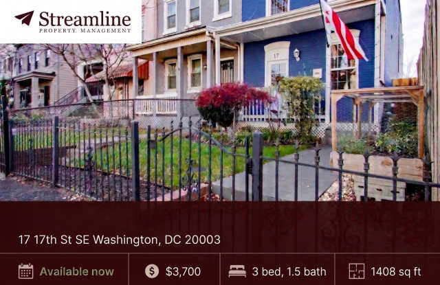 Spacious 3BR/1.5BA Rowhome on Capitol Hill's Doorstep Gallery 1