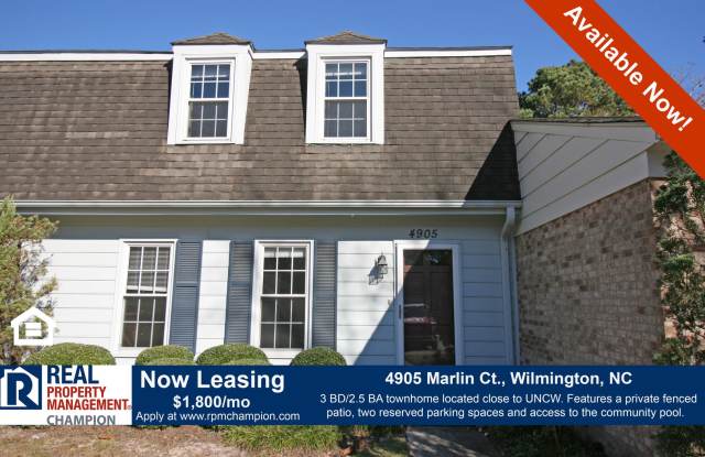 Spacious Townhouse in Central Wilmington Location - 4905 Marlin Court, Wilmington, NC 28403