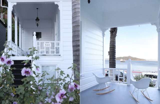 BACK ON THE MARKET! Rare historic waterfront home in Sausalito w/bay views, water access, office/bonus room, washer/dryer and large front porch photos photos