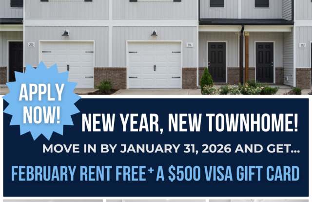 Move in by Jan 31st Get February Rent Free + $500 Visa Gift Card! photos photos Move in by Jan 31st Get February Rent Free + $500 Visa Gift Card! photos photos