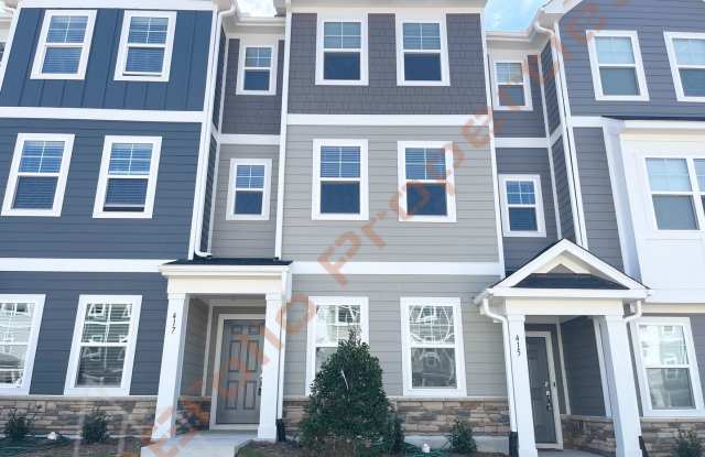 Gorgeous 3 Bedroom 3.5 Bath Townhome with 1st Floor Guest Suite + Primary Suite and Secondary Bedroom with Attached Bath on 3rd Floor, 1 Car Rear Entry Garage and Internet Included in Carolina Springs Subdivision, Apex, Available May 20th! photos photos