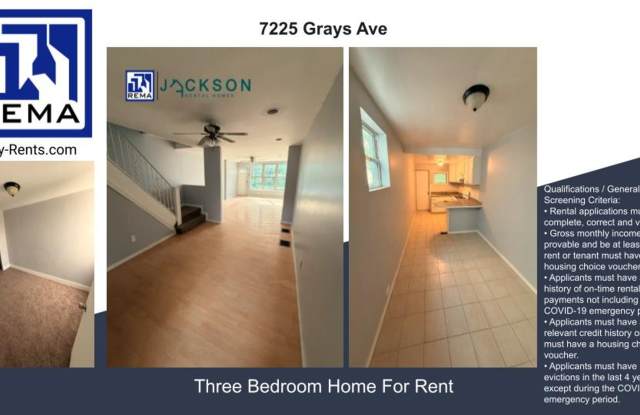 7225 Grays Ave., 3 bedrooms, 1 bathroom House for $1,550/month Gallery 1
