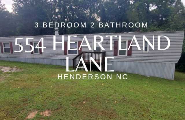 3 Bedroom/2 Bath Singlewide Outside Henderson City Limits - 554 Heartland Lane, Vance County, NC 27537 3 Bedroom/2 Bath Singlewide Outside Henderson City Limits - 554 Heartland Lane, Vance County, NC 27537