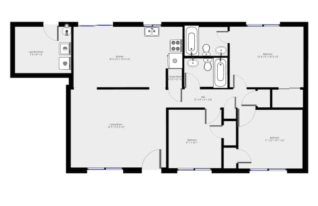3 bedroom house with 2 bathrooms, includes washer/dryer, upgraded kitchen, and huge yard! Gallery 3