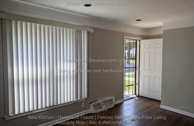 20469 Steel St is a 2-bedroom brick ranch for rent in Detroit's Minock Park neighborhood for $1,150/month — Section 8 and Housing Choice Vouchers welcome, on a quiet street near Grand River Ave in 48235. Gallery 3