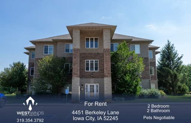 $1450 | 2 Bedroom, 2 Bathroom Condo | Pet Friendly | Available for August 1st, 2026 Move In! - 4451 Berkeley Lane, Iowa City, IA 52245