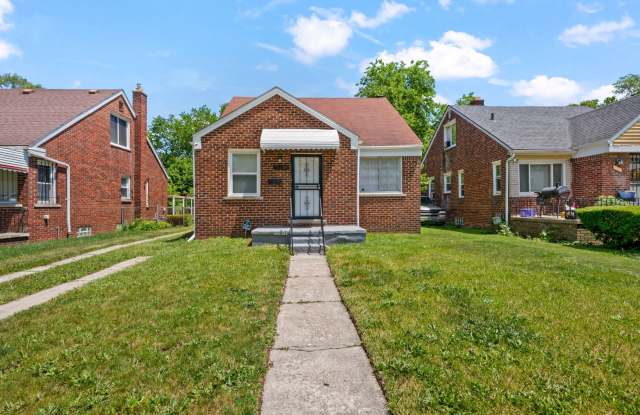19608 Buffalo St is a 3-bedroom brick bungalow for rent in Detroit's Pershing neighborhood for $1,250/month — Section 8 and Housing Choice Vouchers welcome, on a mature tree-lined street near Mound Rd in 48234. photos photos