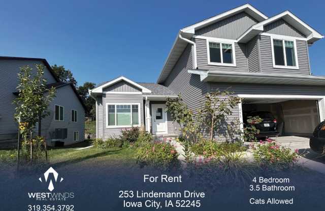 $2,550 | 4 Bedroom, 3.5 Bathroom House | Cat Friendly | Available for an August 1st, 2025 Move In! - 253 Lindemann Drive, Iowa City, IA 52245