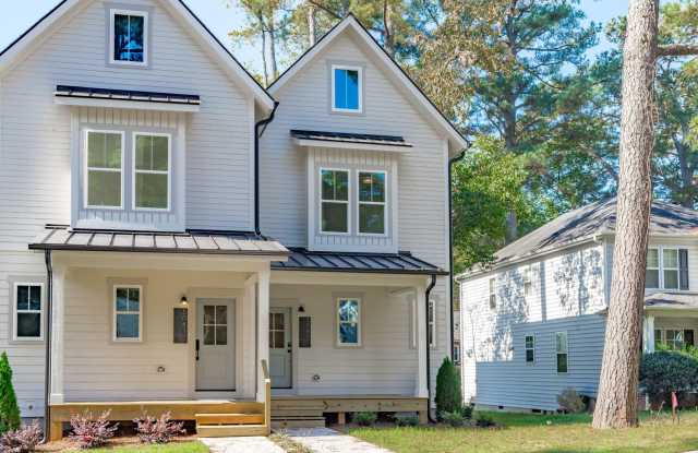 **OFFERING REFUNDABLE APPLICATION FEES & $150 MOVE IN PROMOTION** Newly Built 3BD, 3.5BA End-Unit Raleigh Townhome with Large Upstairs Bonus Room Inside the Beltline Near Lake Johnson Gallery 3