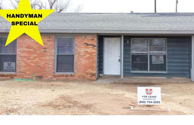 Handyman Special $0 First Month's Rent / “You fix, you SAVE BIG!!” Contact Mayshell for details: 806 704-3055 ext 2 - 1802 East 2nd Street, Lubbock, TX 79403