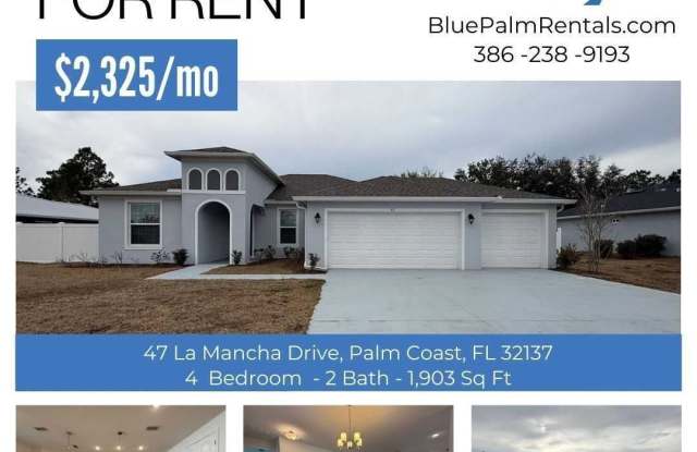 Beautiful 4 bedroom 2 bathroom home - 47 La Mancha Drive, Palm Coast, FL 32137