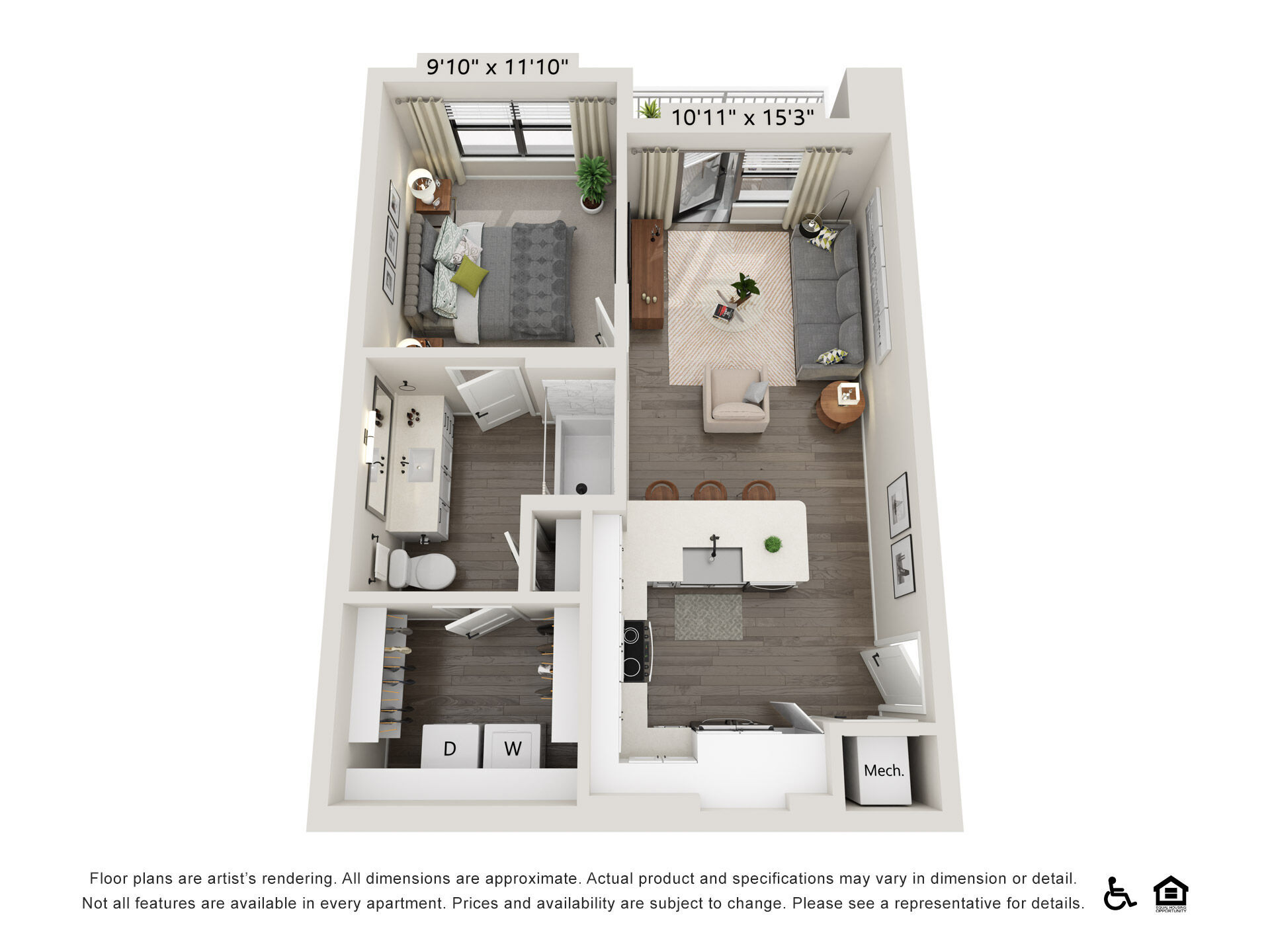 Lenox Grand West – 1 bed, 1 bath, $1300