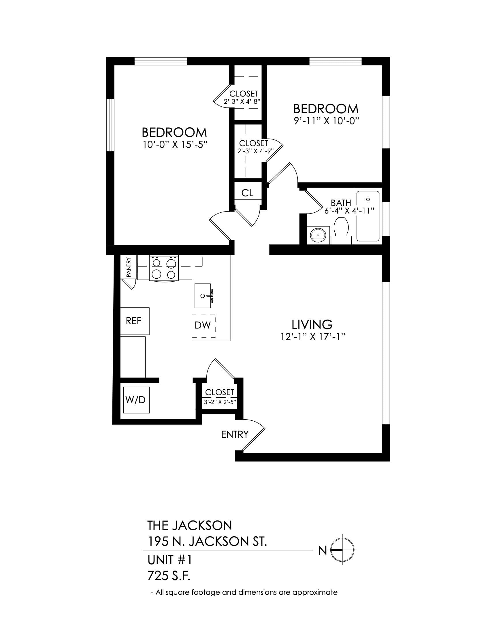 The Jackson – 2 Bedroom, 2 Bath
