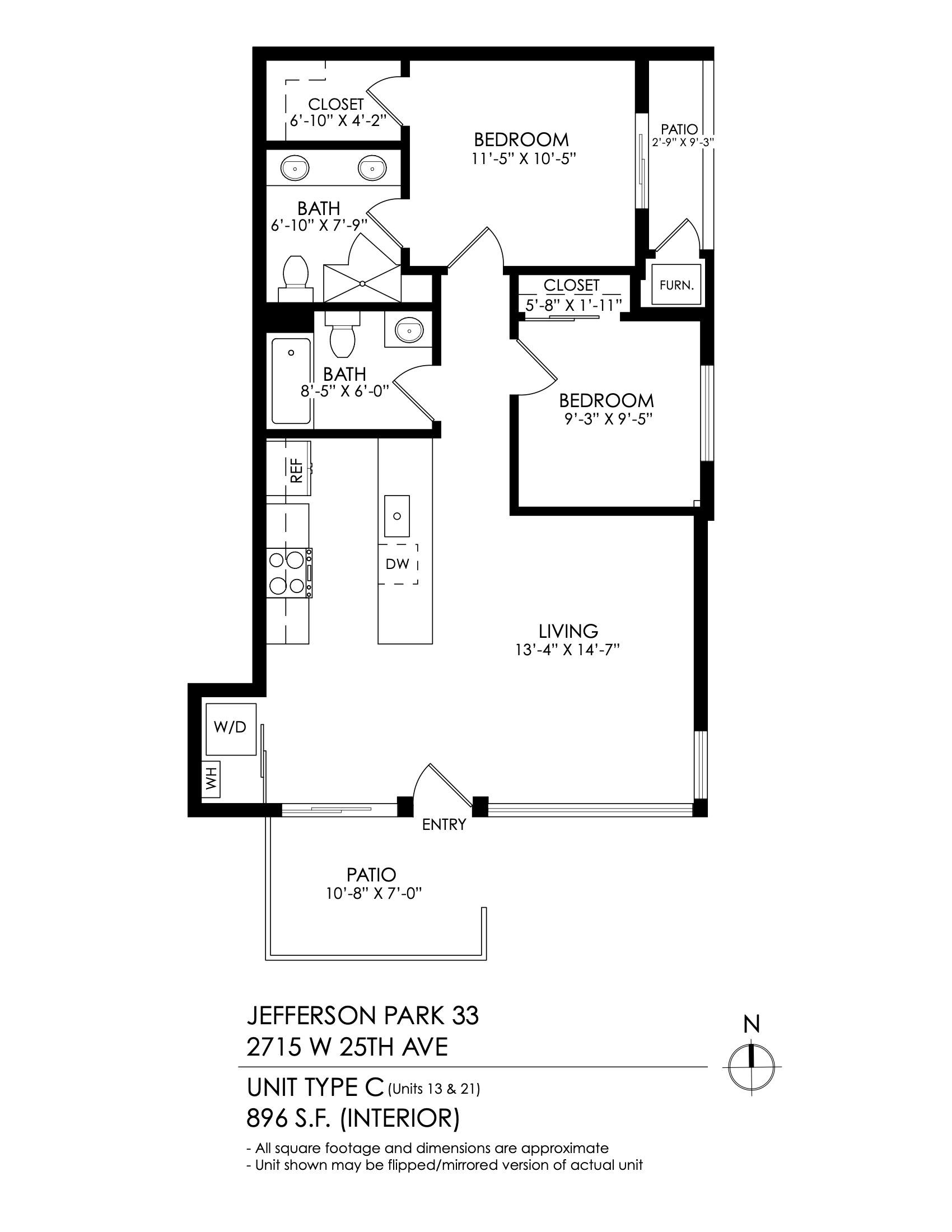 Jefferson Park 33 – 2 Bedroom, 2 Bath