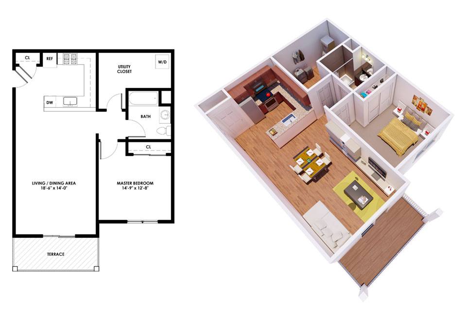 The Cove – 1 bed, 1 bath, $2575
