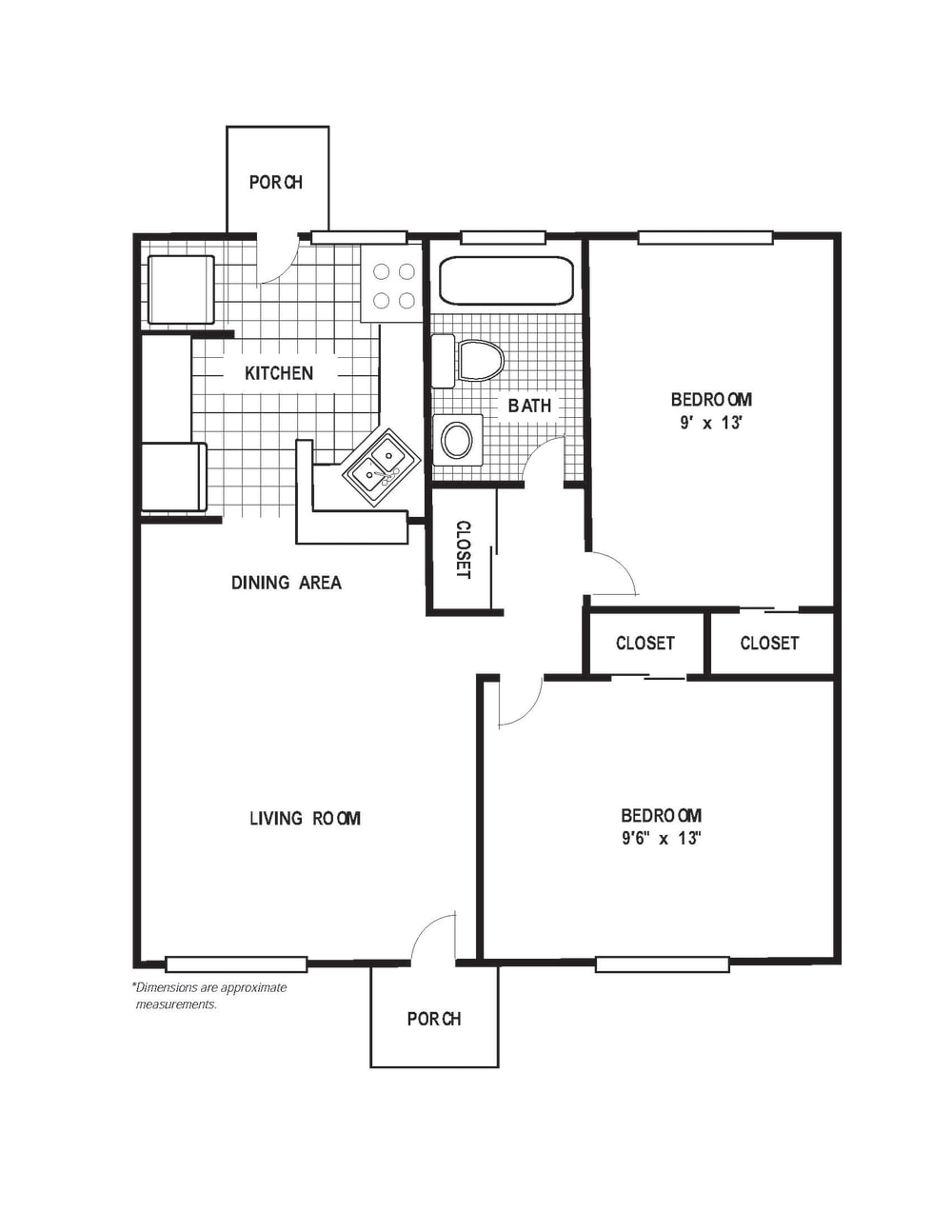 Glen Lennox Apartments – 2 Bedroom 1 Bath A