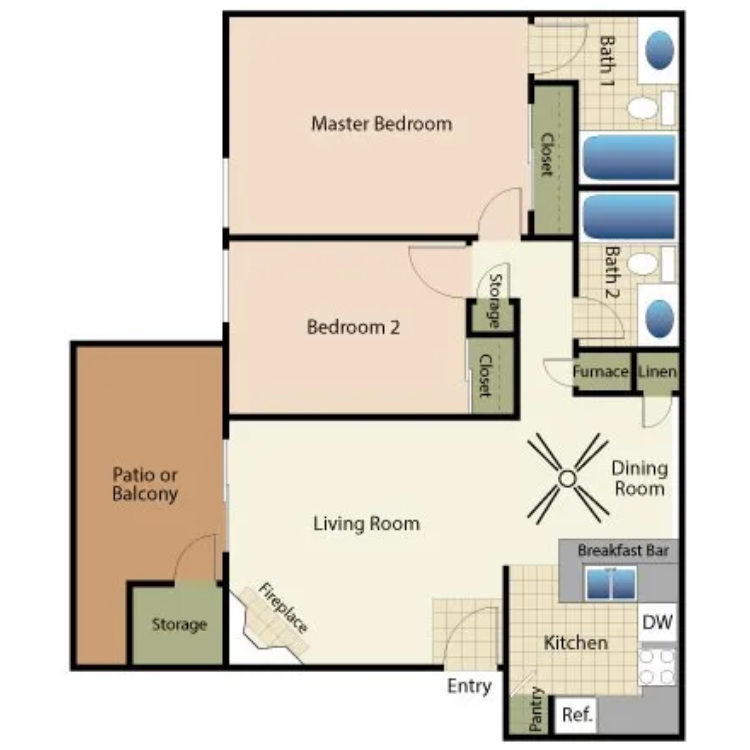 Elán Shadowridge Meadows Apartments – 2 Bed 2 Bath A