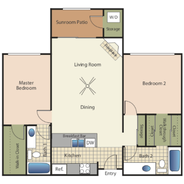 Elán Cardiff by the Sea Apartment Homes – 2 Bedroom 2 Baths 22B