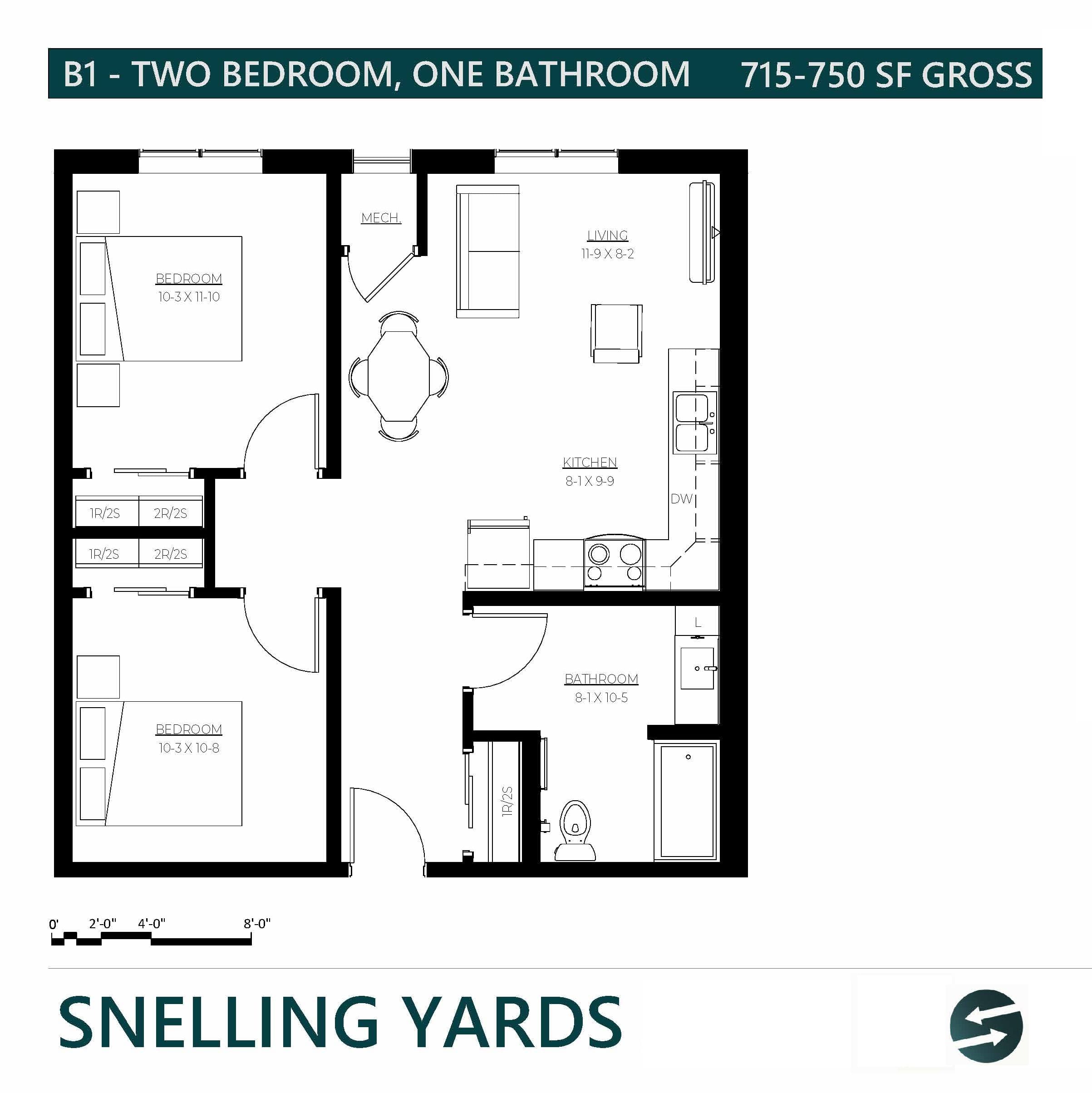 Snelling Yards Apartments – 2 Bedroom (50%)