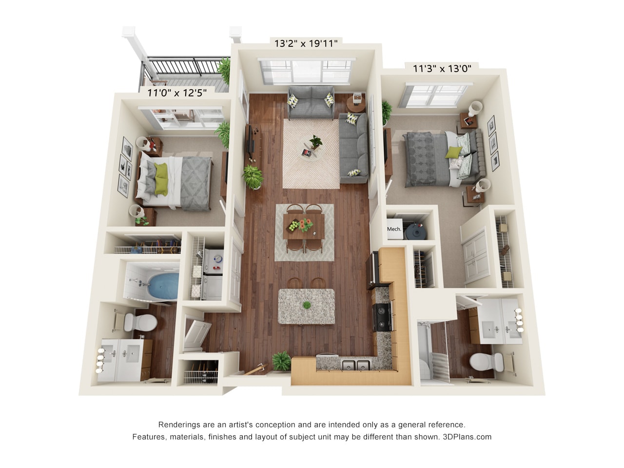 Senior & Affordable Housing – Haven at Congaree Pointe 55+ Apartments – Two Bedroom B1