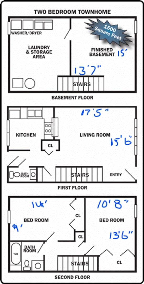 Spacious 3 level Townhome Available