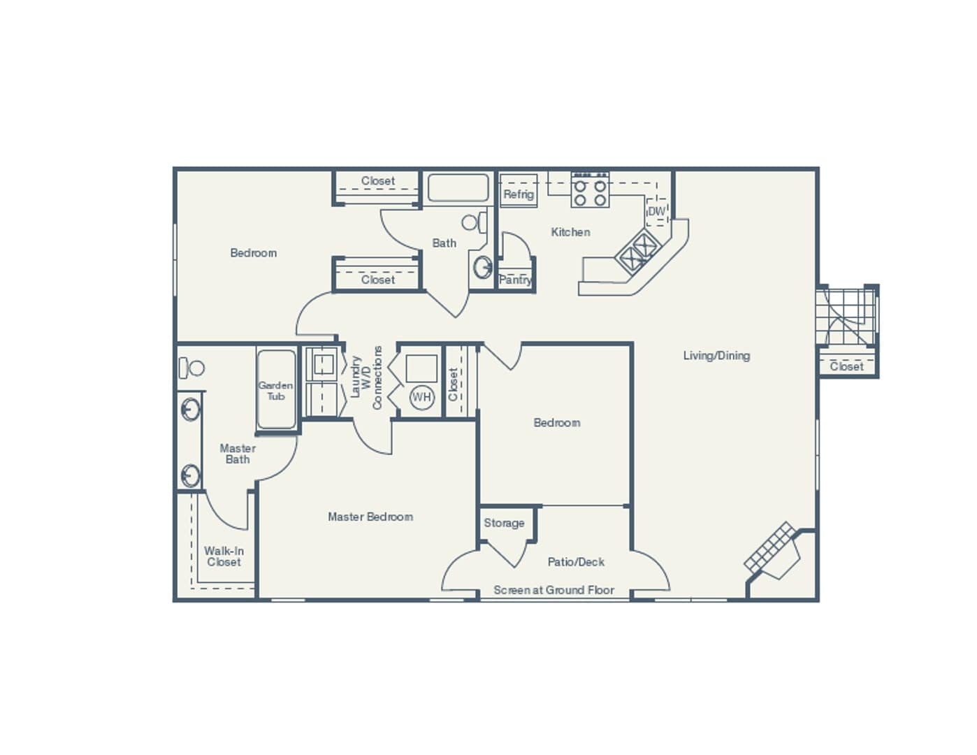 C1: 3 Bed 2 Bath