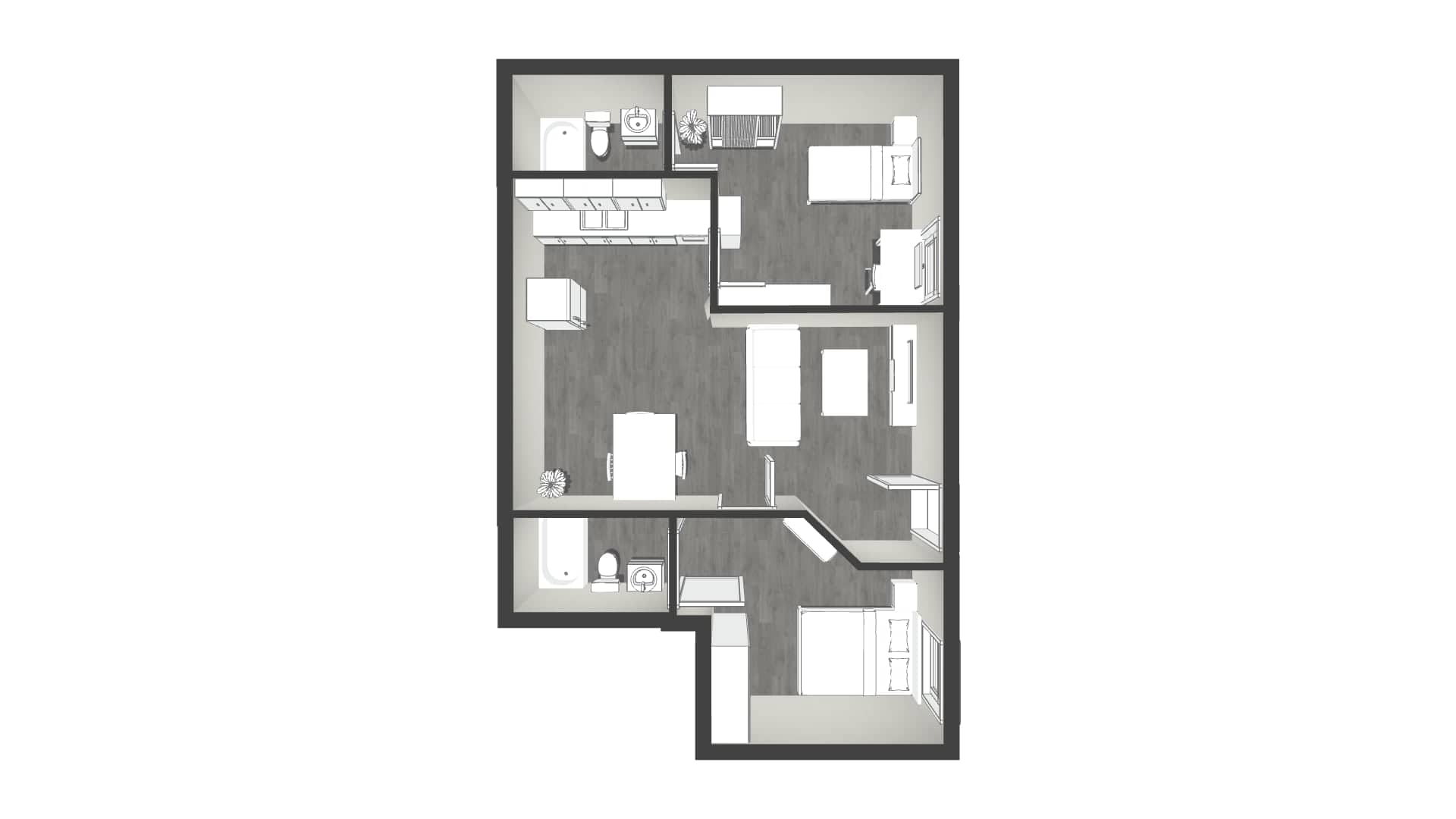 Private 2BR/2BA Suite at Campus Edge – photo 3
