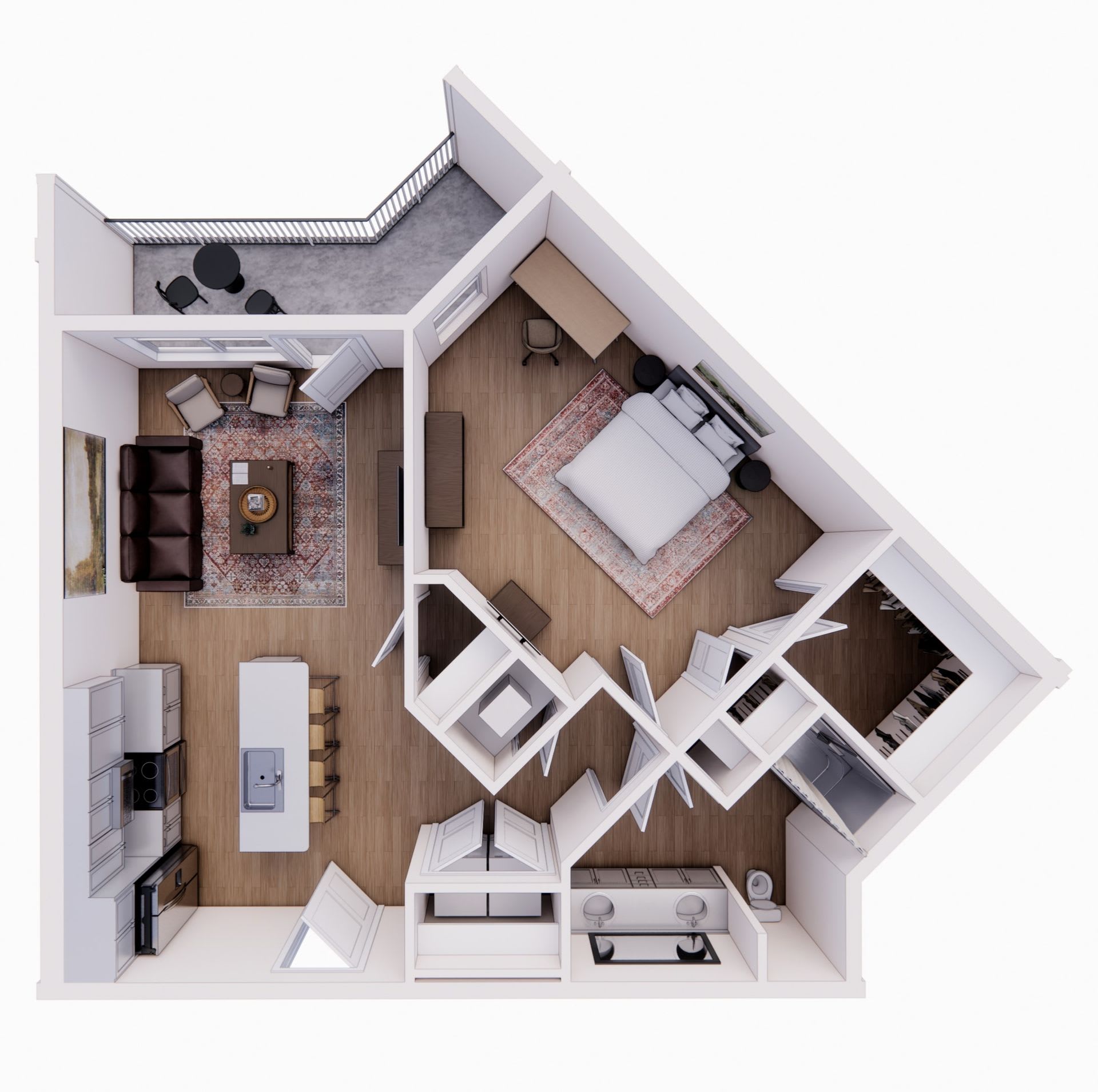 One Bedroom Bliss: Open Concept Living with a Balcony – photo 2